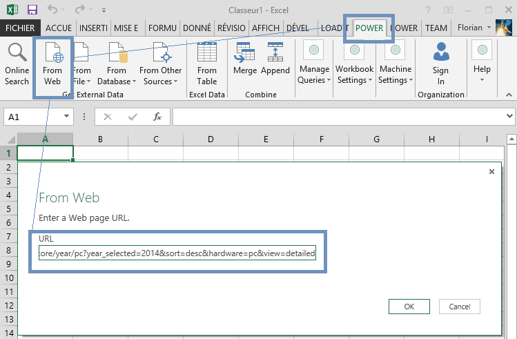 Power Query - Connexion à un site web